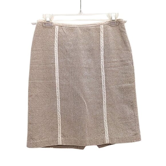 Y2K PROENZA SCHOULER for Target Preppy Tan Linen Blend Pencil Skirt Size 1 - Picture 1 of 6